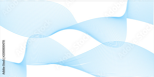 Abstract horizontal glowing blue line wave background