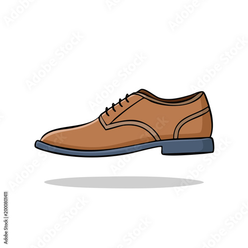 Classic Tan Leather Oxford Shoe Illustration for Formal Wear and Business Attire