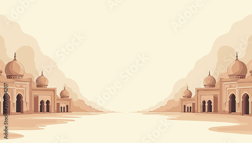 A warmly toned illustration of historic architecture, evoking a sense of timeless beauty and cultural richness. Ideal for travel blogs, historical con