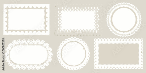 minimalist white lace like frames on beige background high quality professional detailed modern elegant stylish