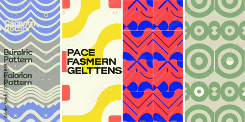 abstract geometric patterns with bold colors and retro design elements high quality professional detailed modern