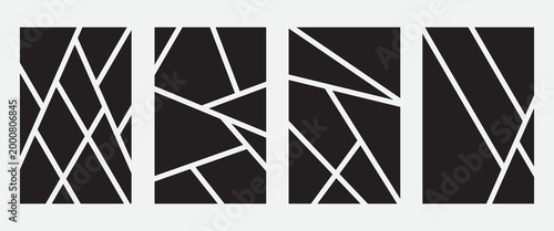 Set of collage grid manga comic book template. Blank page frame for comic book, photo collage, poster, flyer. Collection of anime comic book templates.