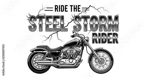 Steel Storm Rider Motorcycle Graphic.