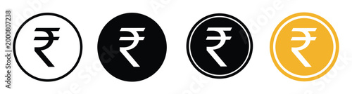 Rupee symbol Indian Rs sign vector illustration Indian rupees icon Indian currency sign symbol, minimal black and white currency icon for business reports accounting charts and digital finance 