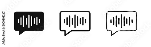 Voice Message Audio Waveform Speech Bubble Icon