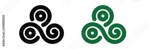 Celtic triskelion triple spiral symbol irish heritage saint patricks day vector icon decorative traditional design concept