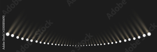 Realistic white spotlight collection with dramatic light beams, soft gradients and glowing effects on transparent background, ideal for stage, events and premium vector design