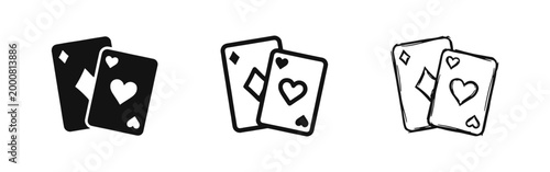 Playing Cards Icons - Diamond and Heart Suits
