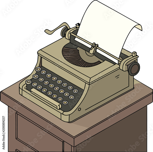 Vintage typewriter, antique writing machine, retro office equipment, classic desk tool