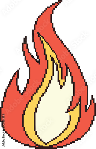 Flame, fire icon, burning fire, orange yellow