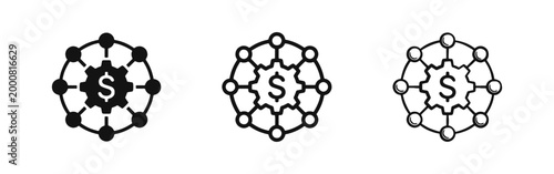 Financial Network and Monetization Icons - Business Process