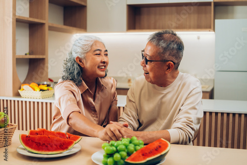 Senior Couple Enjoying Fresh Fruits Together