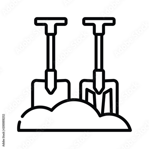Shovel and fork icon design template