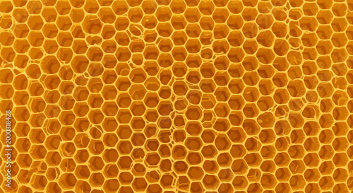 Golden Honeycomb Pattern Closeup Macro