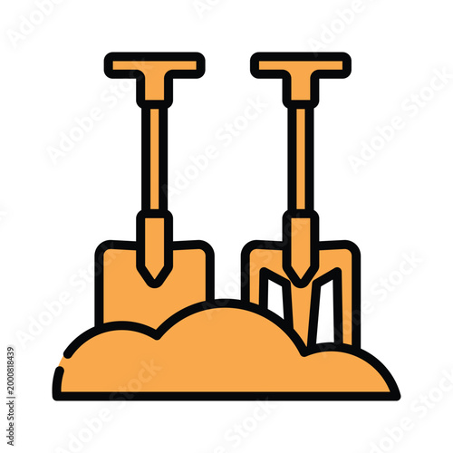 Shovel and fork icon design template