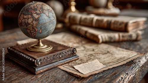 old world map and old books