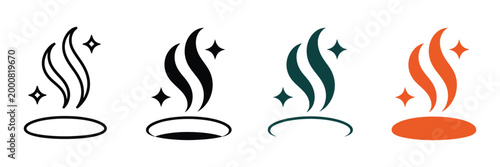 Set of minimalist aroma icons with transparent background depicting pleasant fragrance symbols fresh scent indicators clean air and wellness concepts vector illustration, clean wellness icon set for 