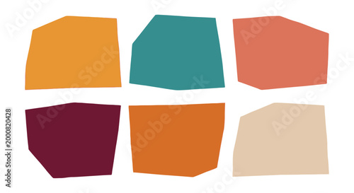 Bild auf Leinwand hexagonal shapes in various colors on white background