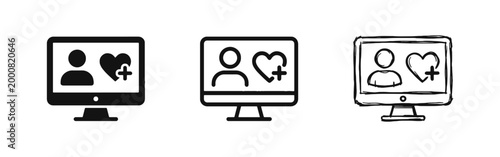 Social Media Engagement Icons with Profile and Heart Reaction