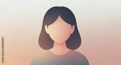 Stylized Portrait of a Woman with Bob Haircut.