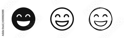 Laughing Grinning Face Emoji Icons for Humorous Expression
