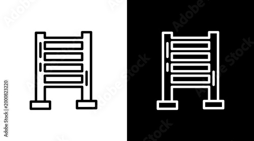 Wall Bars White Icon Set Design