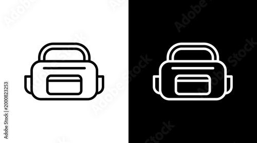 Gym Bag White Icon Set Design