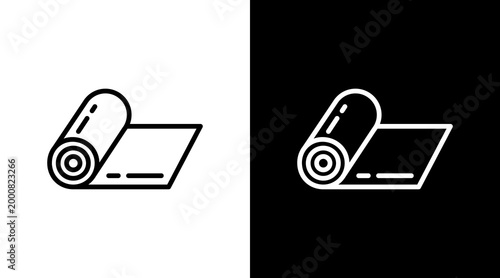 Yoga Mat White Icon Set Design