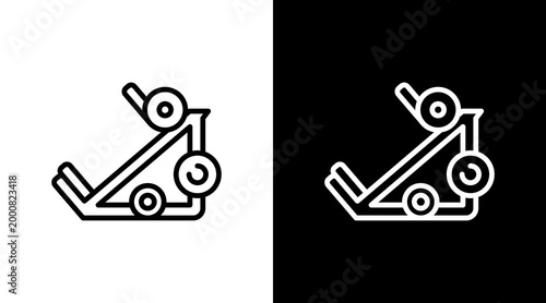 Leg Press White Icon Set Design