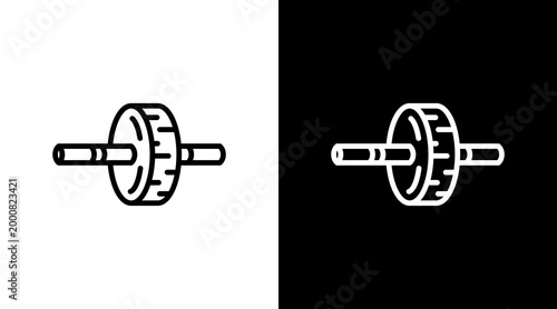 Ab Roller White Icon Set Design
