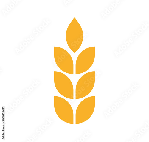 Wheat icon. Silhouette wheats isolated on white background. Spikelet grain. Malts spike. Malt beer. Barley or corn for flour print design. Cereal ear. Seed millets. Oat farming. Vector illustration