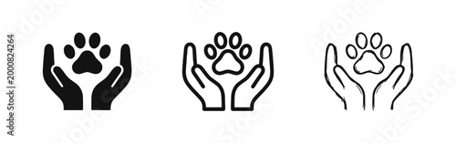 Pet Care and Animal Protection Icon Set