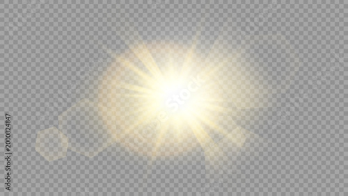 Vector transparent sunlight special lens flare light effect.	
