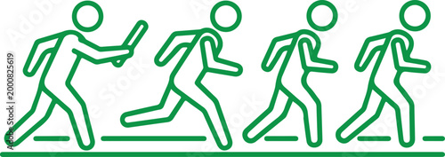 Sequential animation of a runner's sprinting motion Vector, illustration