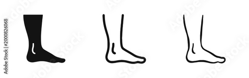 Human Leg and Foot Anatomy Icon Set - Healthcare, Fitness and Medical Symbols