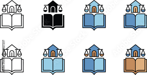 Trust and estate law icons set, multiple style collection, editable stroke vector icons for legal services, inheritance planning, wills, property protection and estate management design elements.