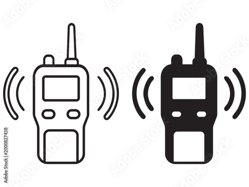 Two-way radio communication vector graphic illustration