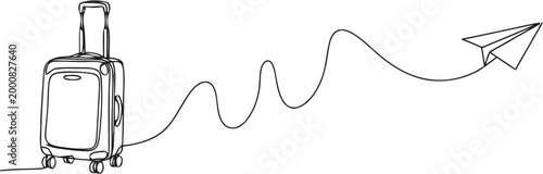 suitcase and origami airplane