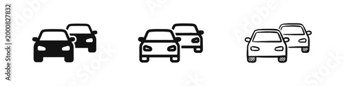 Traffic Car Transportation and Automobile Road Icons