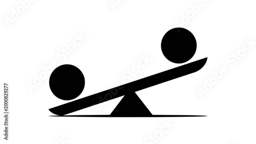 Photography Balanced black silhouettes on a seesaw illustration Vector