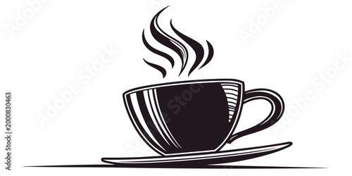 Billede på lærred Artistic coffee cup with steaming hot beverage vector illustration beverage espr