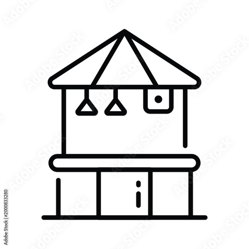 Take a look at this handy line icon of beach bar, premium vector