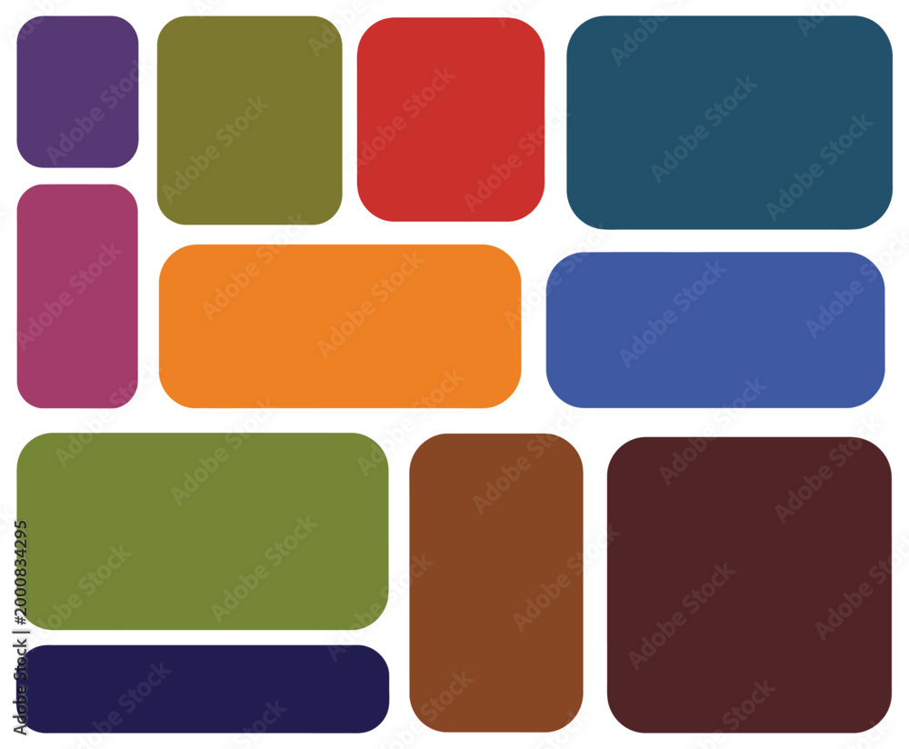 Fototapeta premium Trending bento box or bento grid template horizontal landscape grid vector illustration, modern layout design with modular cards for portfolios dashboards presentations and social media content 