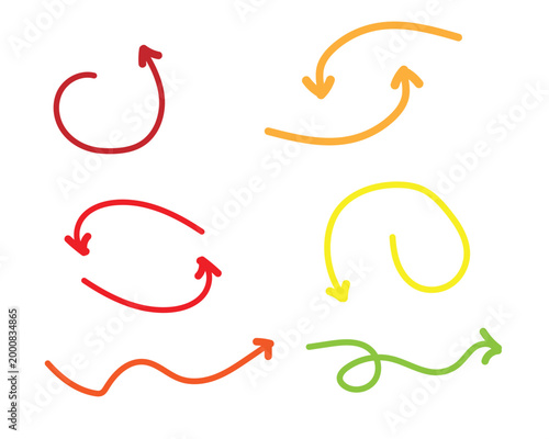 Foto Colorful hand drawn arrows a set of dynamic directional indicators