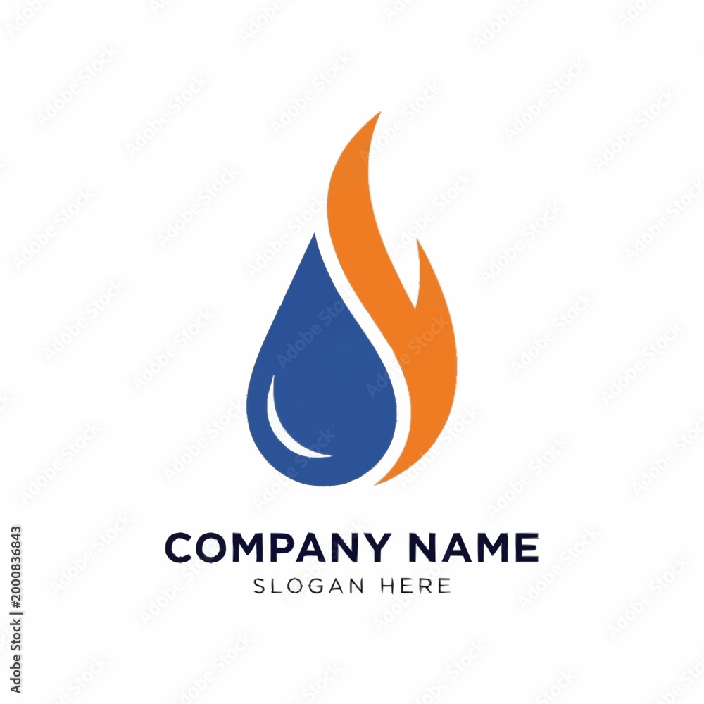 Fototapeta premium Water Drop Flame Logo Design.