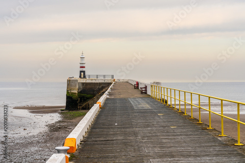 Bild auf Leinwand The South Pier and lighthouse in Ramsey, Isle of Man