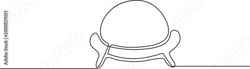 Simple turtle walking on a flat line Vector