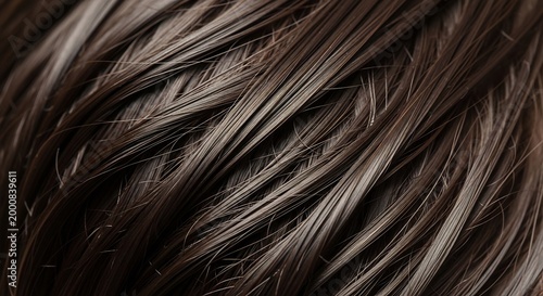 Close-up of brown hair strands.