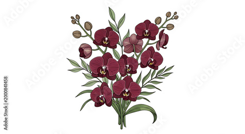 vibrant red peony flower bouquet with green leaves isolated on transparent background