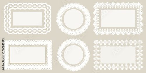 white lace like frames on beige background high quality professional detailed modern elegant stylish clean